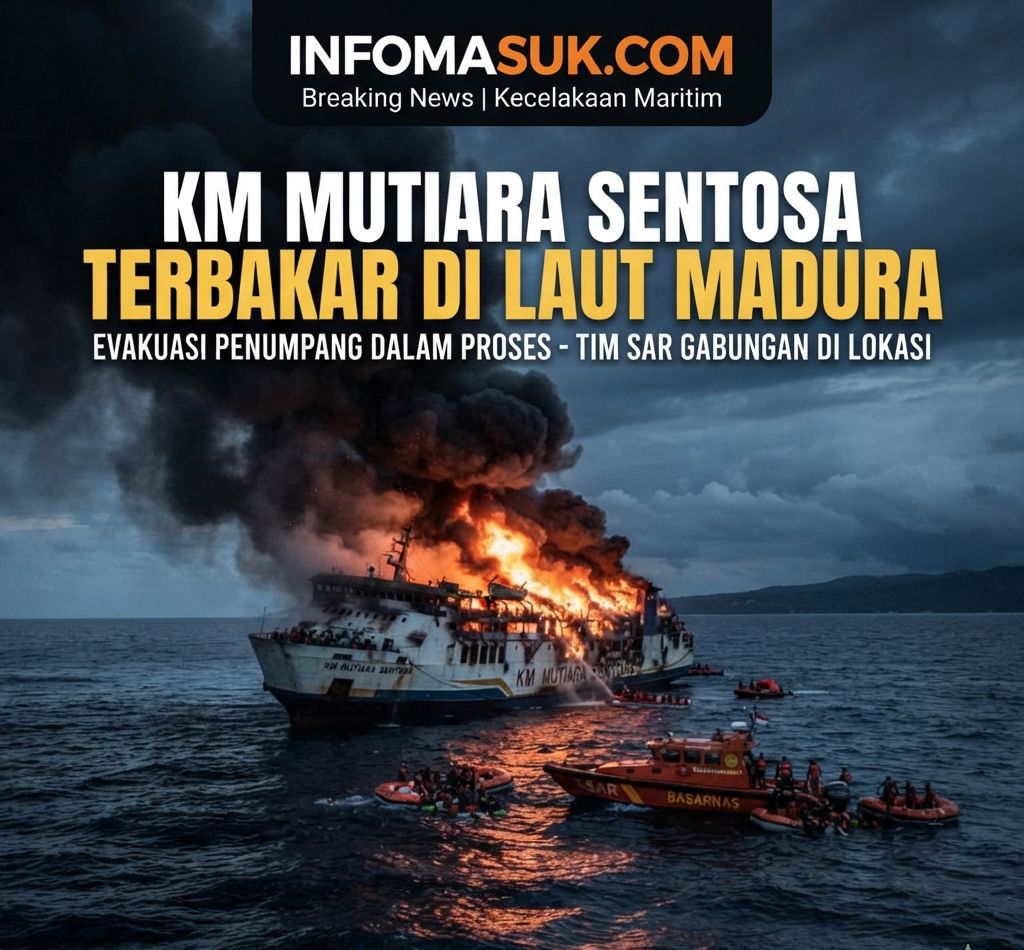 KMP MUTIARA SENTOSA 2 TERBAKAR, LOGISTIK ANTAR PULAU TERSENDAT