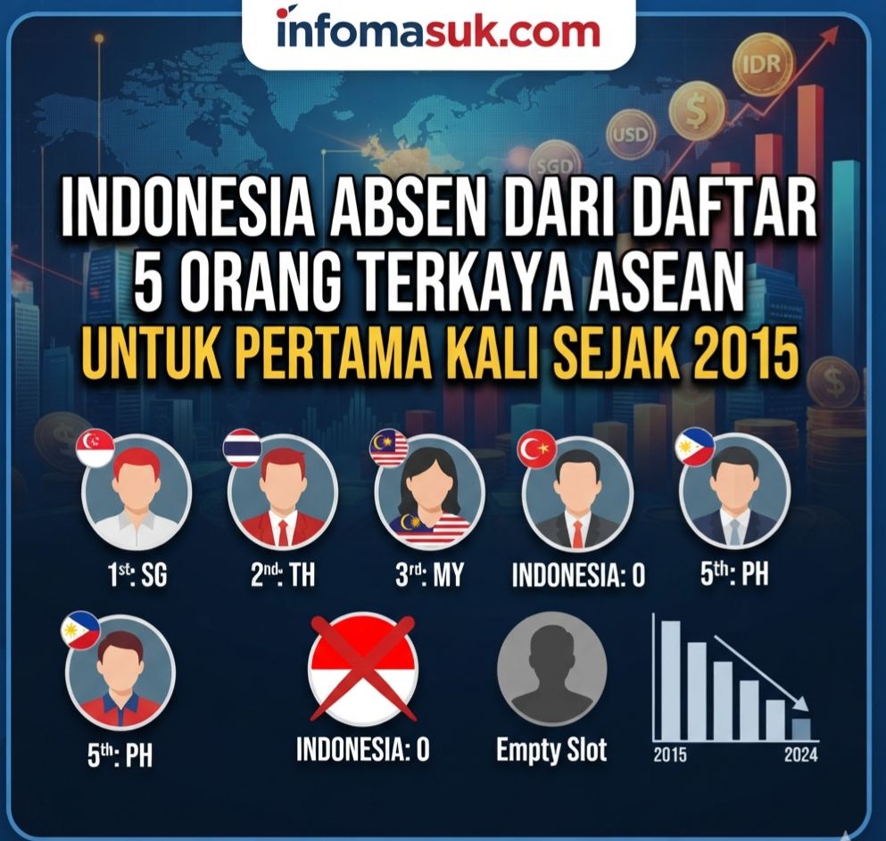 Indonesia Absen dari Daftar 5 Orang Terkaya ASEAN untuk Pertama Kali Sejak 2015