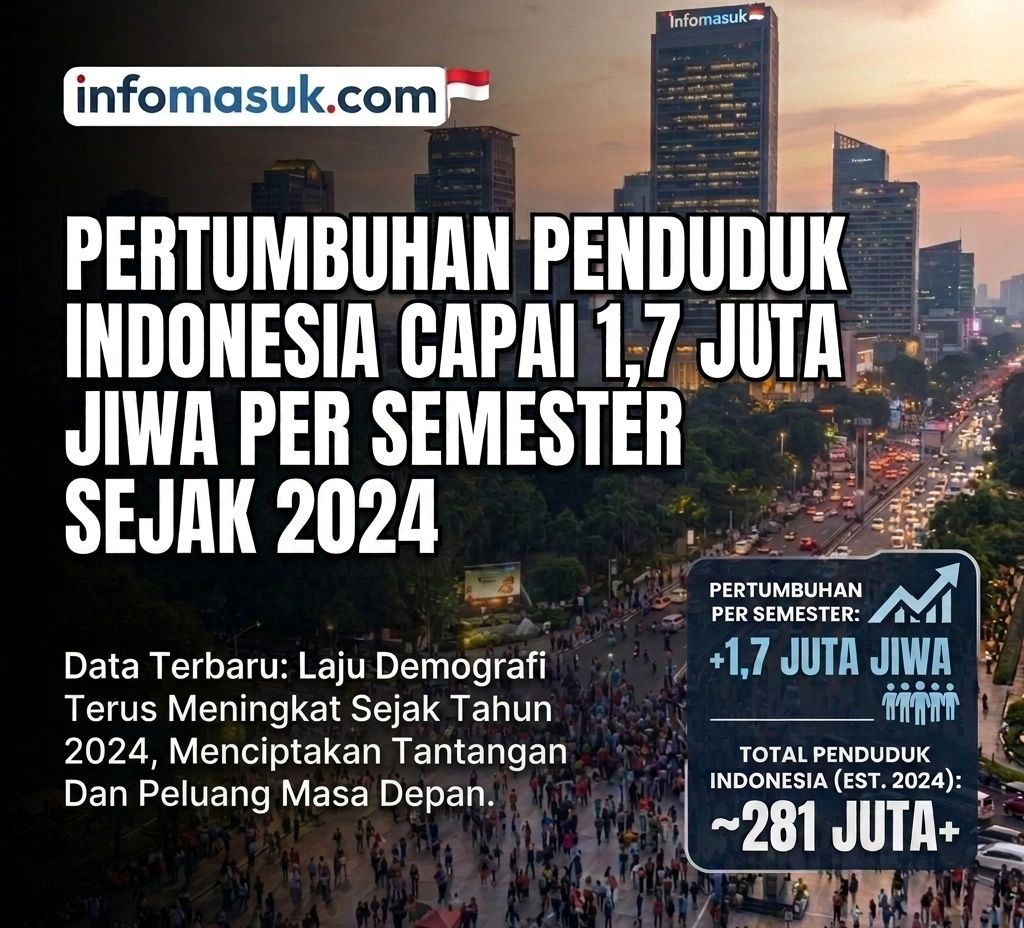 Pertumbuhan Penduduk Indonesia Capai 1,7 Juta Jiwa per Semester Sejak 2024