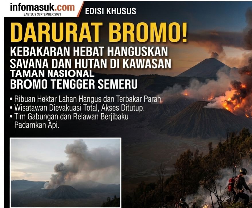 HUTAN DI KAWASAN GUNUNG BROMO TERBAKAR