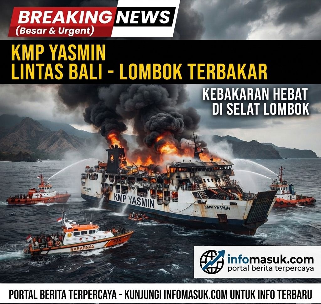 KMP PUTRI YASMIN TERBAKAR, DILAPORKAN 1 ORANG MENINGGAL DUNIA