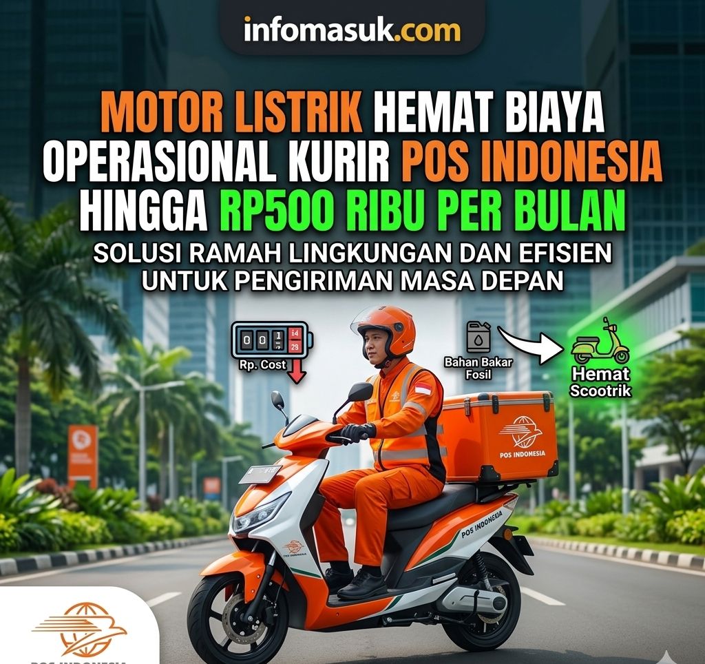 Motor Listrik Hemat Biaya Operasional Kurir Pos Indonesia hingga Rp500 Ribu per Bulan