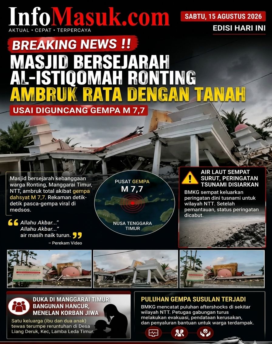MASJID AL ISTIQOMAH ROBOH TERDAMPAK GEMPA 7,7