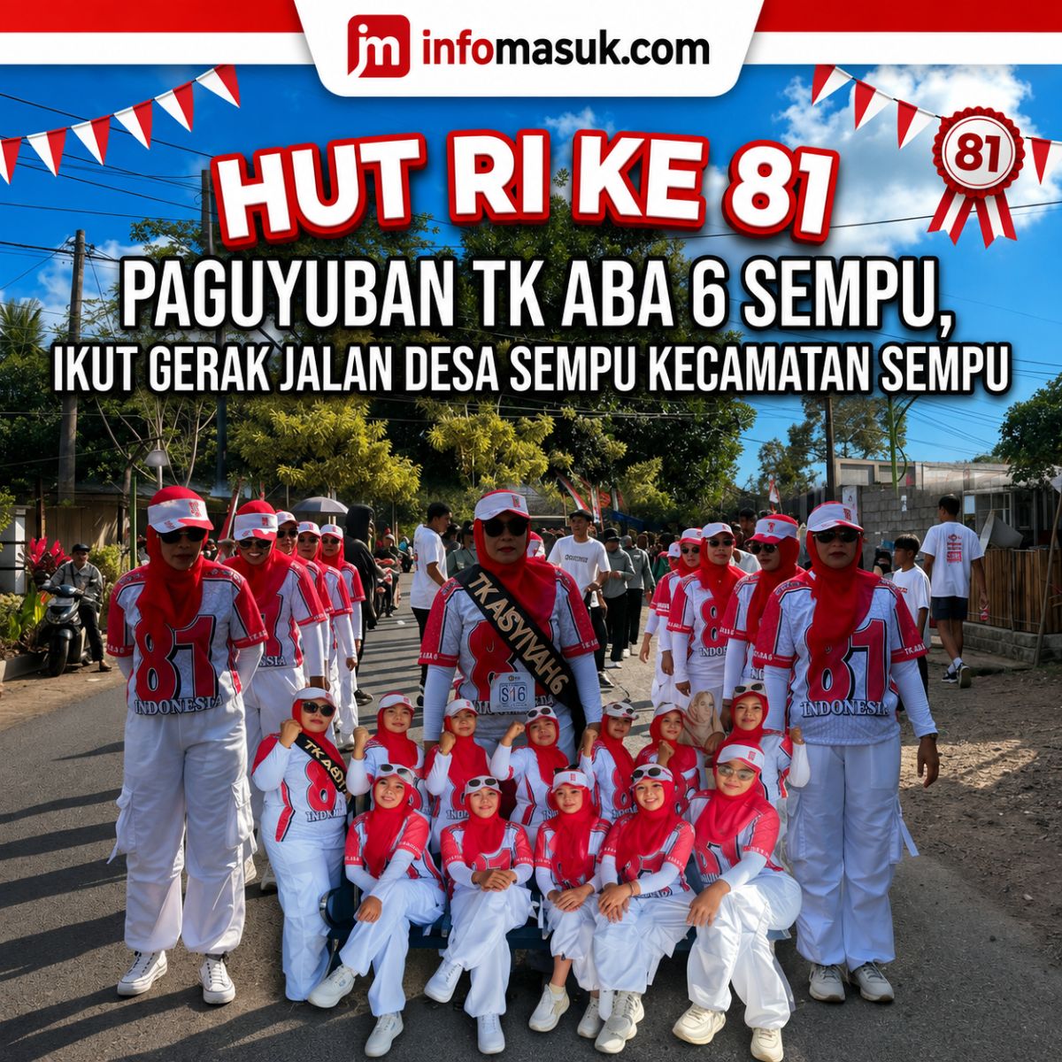 Paguyuban TK ABA 6, ikut meriahkan gerak jalan desa Sempu